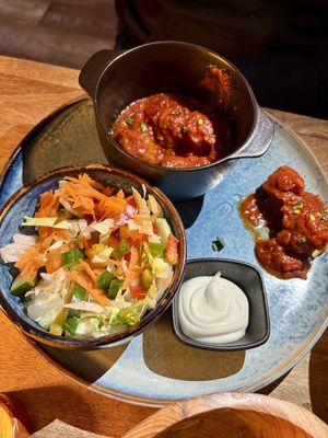 Boulettes sauce tomate véganes   at Le Touquet in Oostende