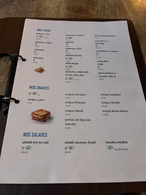 Menu  at Le Touquet in Oostende