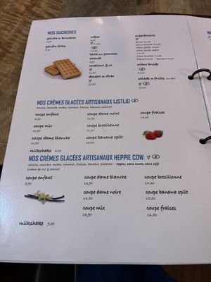 Menu desserts   at Le Touquet in Oostende