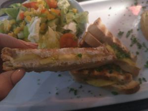 Vegan croque mionsieur at Le Touquet in Oostende