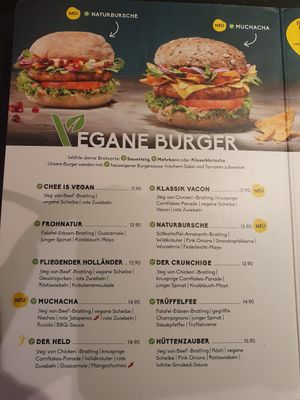 Vegan Burger menu at Peter Pane - Schlump in Hamburg