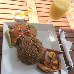 vegan option :) super flavorful at Irie Gardens in Philipsburg