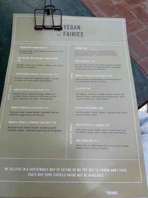 Menükarte   at The Vegan Fairies in Nea Erythraia