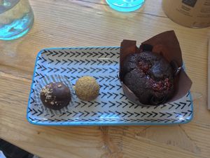 Energy balls and muffin at The Vegan Fairies in Nea Erythraia