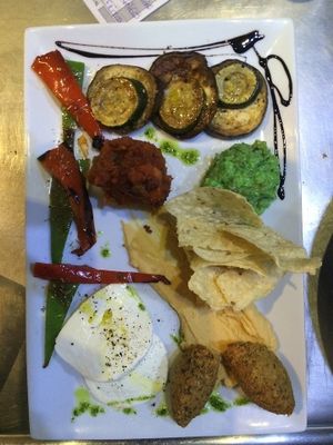 Vegan/ Vegetarian mix plate. at Green Bar in Malaga