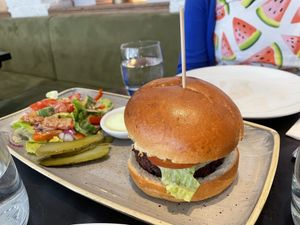 Beetroot burger at The Gate - Marylebone in London