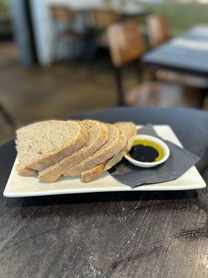 Rye Sourdough Bread - Maldon salt, EVO oil, balsamic  at The Gate - Marylebone in London
