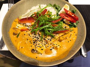 Red thai curry (vegan) at The Gate - Marylebone in London