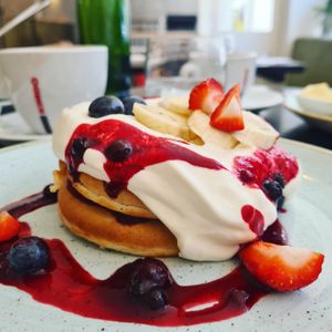 Berry pancakes at The Gate - Marylebone in London