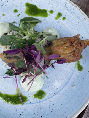 Courgette flower  at The Gate - Marylebone in London