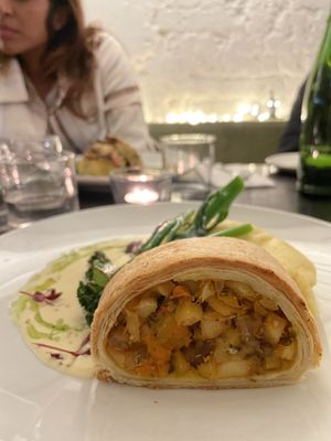 Wellington with potato puree  at The Gate - Marylebone in London