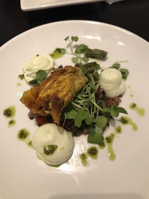 Stuffed courgette flower at The Gate - Marylebone in London