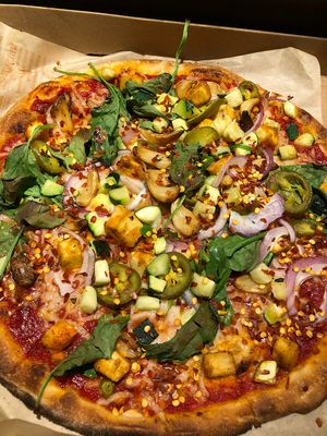 Build your own with loads of veggies  at Blaze Pizza in Davis