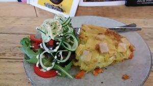 Vegan quiche & side salad at Chic Pea Vegan Cafe in Fremantle