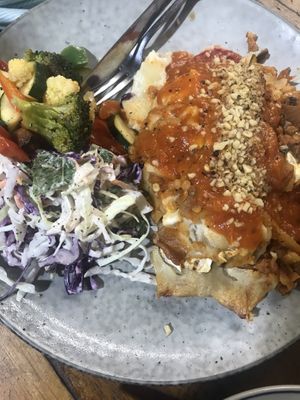 Vegan gluten free lasagna  at Chic Pea Vegan Cafe in Fremantle