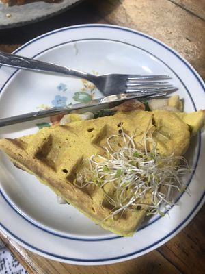 Vegan gluten free turmeric toastie at Chic Pea Vegan Cafe in Fremantle