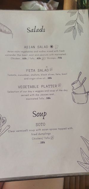 Menu at Galanga in Bunutan