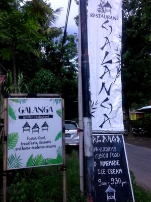 Sign outside the road. at Galanga in Bunutan