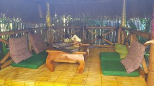 U can sit in these small huts at Galanga in Bunutan