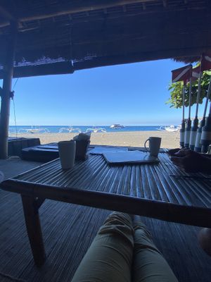 View from restaurant at Green Leaf Cafe in Jemuluk