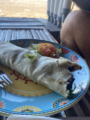 Indian pancake with lentils-very good at Green Leaf Cafe in Jemuluk