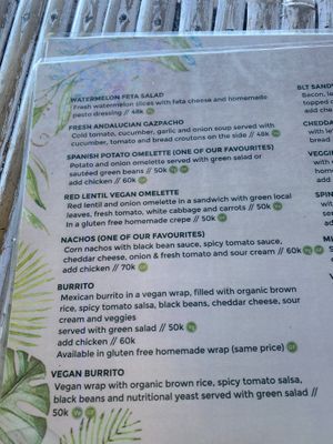 Menu at Green Leaf Cafe in Jemuluk