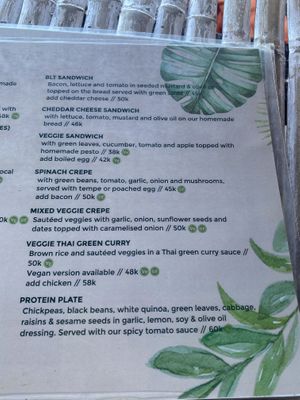 Menu at Green Leaf Cafe in Jemuluk