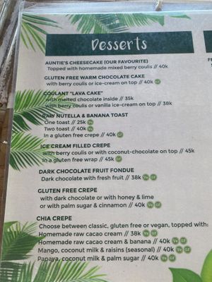 Menu at Green Leaf Cafe in Jemuluk
