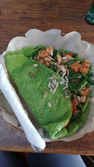 tempe crepe? forgot name of this dish. at Green Leaf Cafe in Jemuluk