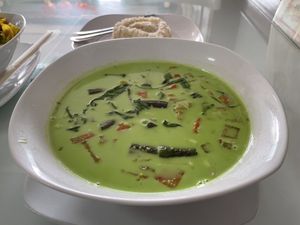 Green curry, 60 baht  at Su Ting Sian -Soi Anamai 23 in Khon Kaen