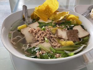 Water dumplings, 50 baht  at Su Ting Sian -Soi Anamai 23 in Khon Kaen