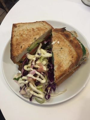 Tempeh fish finger sandwich at The Fields Beneath - Kentish Town in North West London