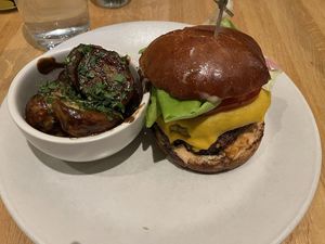 Vegan cheeseburger at True Food Kitchen in Chicago