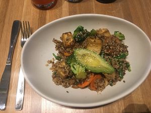 terriyaki bowl w tofu at True Food Kitchen in Chicago