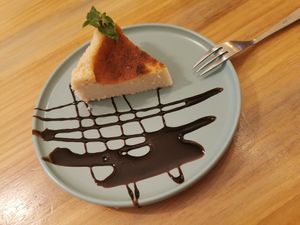 Their famous cheeze cake at Chillin' Cafe in Madrid