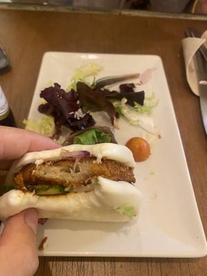 Katsudon bao at Chillin' Cafe in Madrid