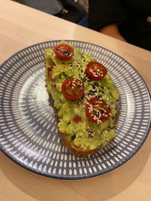 Avocado toast at Chillin' Cafe in Madrid