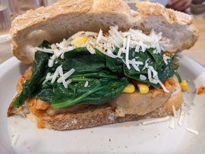 kimchi sandwich at Chillin' Cafe in Madrid