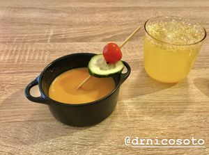 House made lemonade + gazpacho  at Chillin' Cafe in Madrid