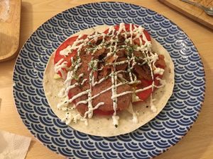 Kebab - good but would be better with avocado to add color and make it more yummy. at Chillin' Cafe in Madrid