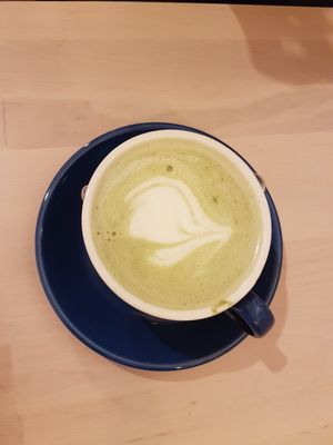 Matcha latte at Chillin' Cafe in Madrid