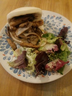 Bao with jamon at Chillin' Cafe in Madrid