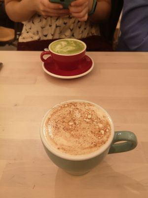 Coffee and matcha at Chillin' Cafe in Madrid