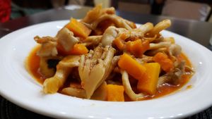 Ngombe (R$30). Pretty tasty mushroom dish, though it was described as nhoque. Doesn't come with rice or any accompaniment. at Congolinaria - Alfonso Bovero in Sao Paulo