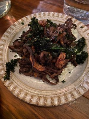 Vegan oyster mushroom shawarma and tzatziki  at Maray - Bold St in Liverpool