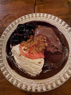 Vegan tahini ganache pudding - incredible  at Maray - Bold St in Liverpool