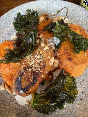 Carrots with crispy kale at Maray - Bold St in Liverpool