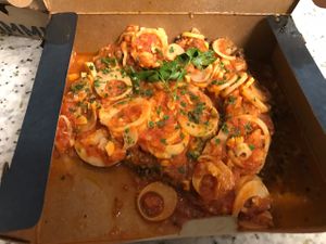 Vegan topping - Palm heart at MUY Milanesas in Sao Paulo