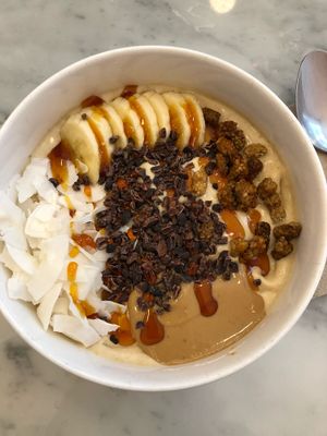 Peanut Butter Bowl with Added Peanut Butter  at Love Juice Bar in Paris