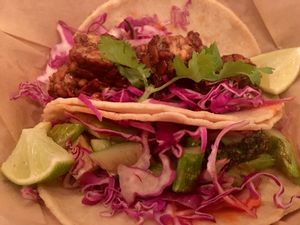 Local Tempeh & Seared Asparagus - Mexclectic Tacos  at Corner Taco in Jacksonville